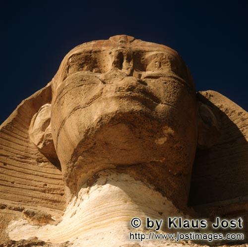 Great Sphinx of Giza /Sphinx von Gizeh        Sphinx von Gizeh - Kopfporträt        ,Ungefähr 350 