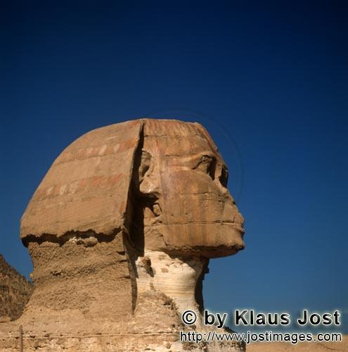 Great Sphinx of Giza/Sphinx von Gizeh        Sphinx von Gizeh - Sphinxkopf im Profil        Ungefäh