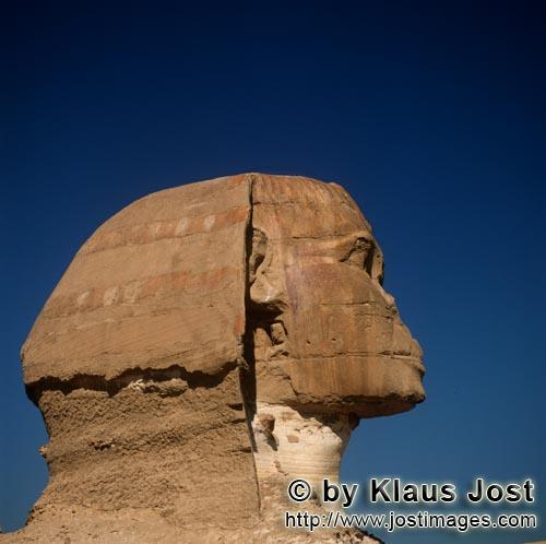 Great Sphinx of Giza /Sphinx von Gizeh        Sphinx von Gizeh - Sphinxkopf im Profil        Ungefä