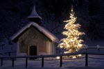Alte Kapelle mit Weihnachtsbaum